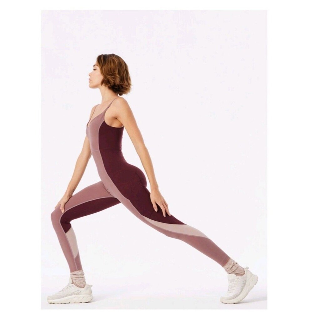 Outdoor Voices TechSweat Colorblock Workout Jumpsuit Bodysuit Yoga S Full Length